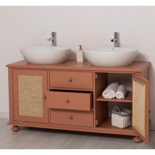 rattan ajtobetetes country mediterran furdoszoba butor puder narancssarga szinu rusztikus mosdoszekreny mosdopult vintage egyedi furdoszoba butor gyartas.jpg